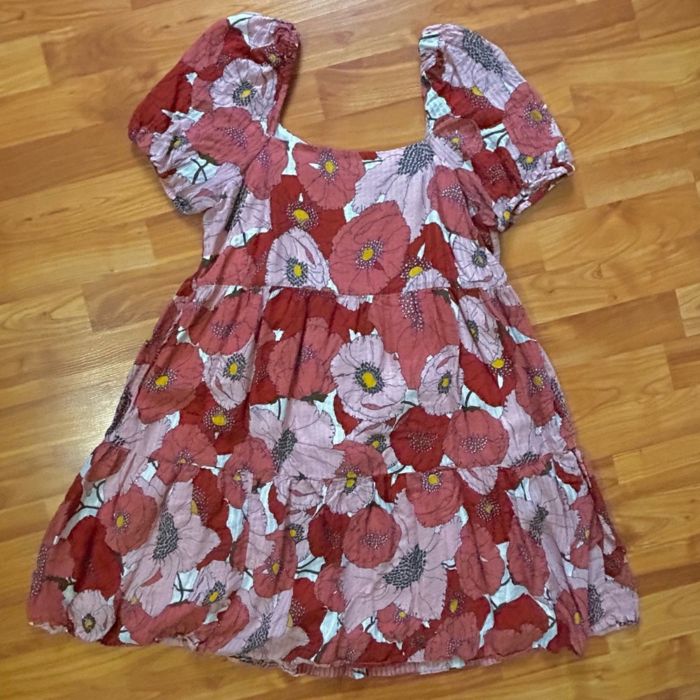 Loft Poppy Puffsleeve Square- Neck Babydoll Dress